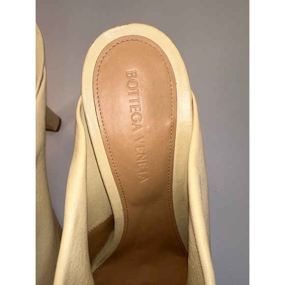 Bottega Veneta Bold Mules Platform Heel Butter Beige Yellow Leather Size 37 - Picture 11 of 14